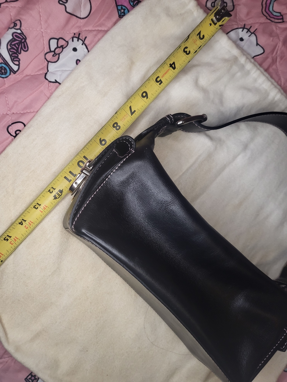 Y2k Marc Jacobs #Susannahbag variant Black Leather Purse Pink Lineing Rare - Picture 10 of 13